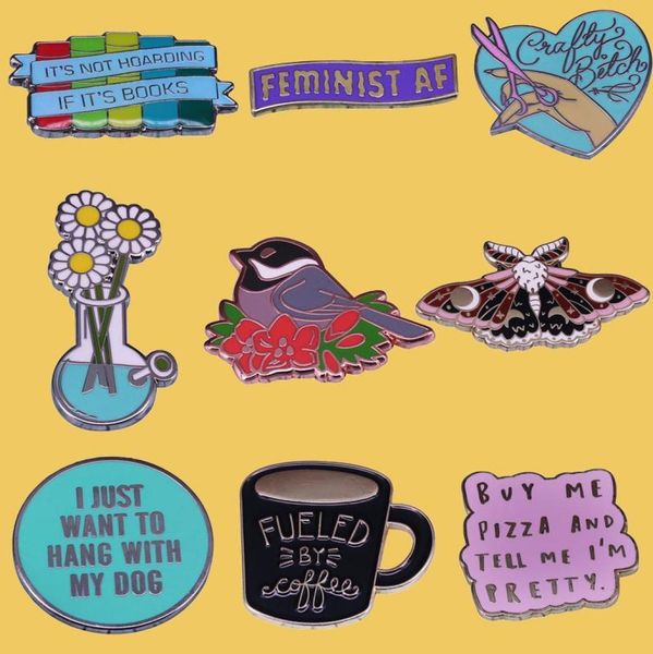 

sp318 quote pins collection feminist girls enamel pin badges brooches backpack bags badge clothes decoration gifts6492208, Gray