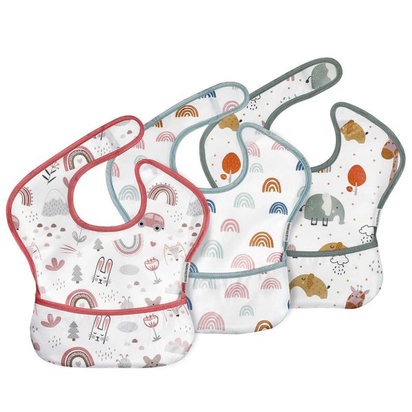 

bibs burp cloths 2 waterproof baby bibs boys girls washable and adjustable saliva towels for newborns rainbow coated feeding cloth wtth cyu
