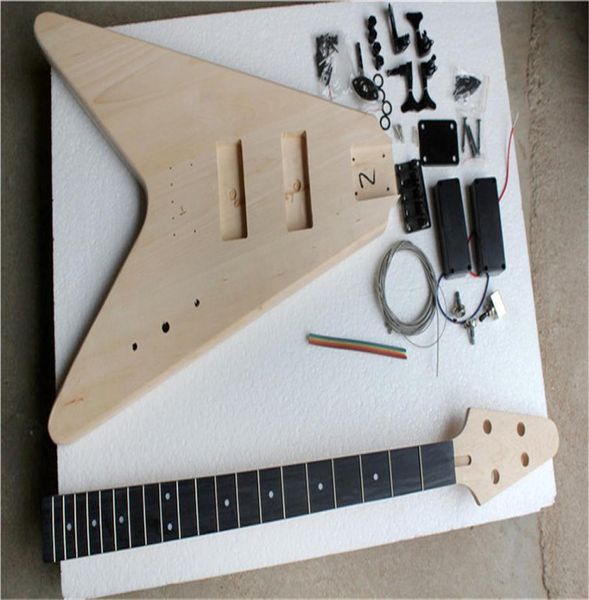 

factory custom v shape electric bass guitar with 4 strings rosewood fretboard no paint chrome hardware can be customized9229451