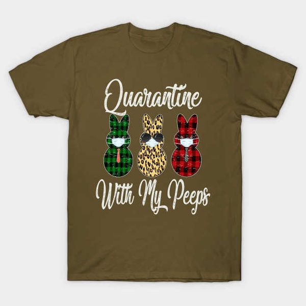 

quarantine with my peeps - easter day t-shirt easter short sleeve t-shirt, White