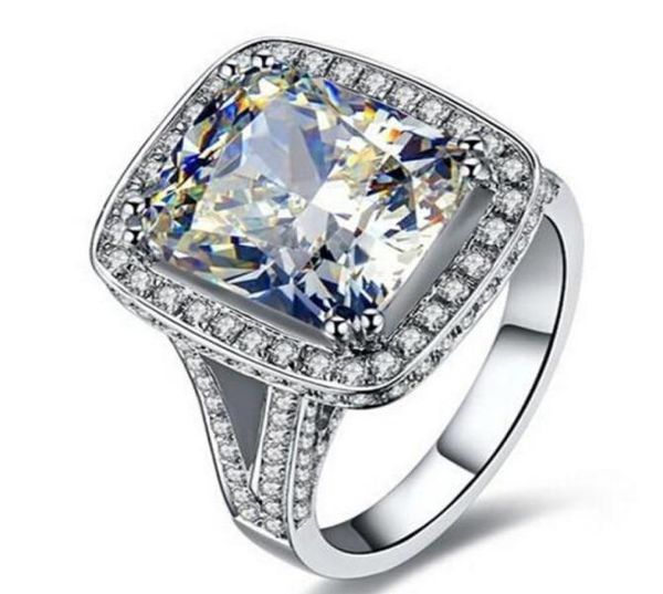 

size 511 jewelry 8ct big white sapphire 14kt white gold filled gf simulated diamond wedding engagement band ring lovers gift5510584462032, Slivery;golden