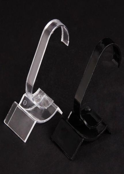 

whole 20 blackclear plastic watch display stand holder0124101953, Black;white