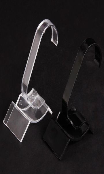 

whole 20 blackclear plastic watch display stand holder0123184113, Black;white