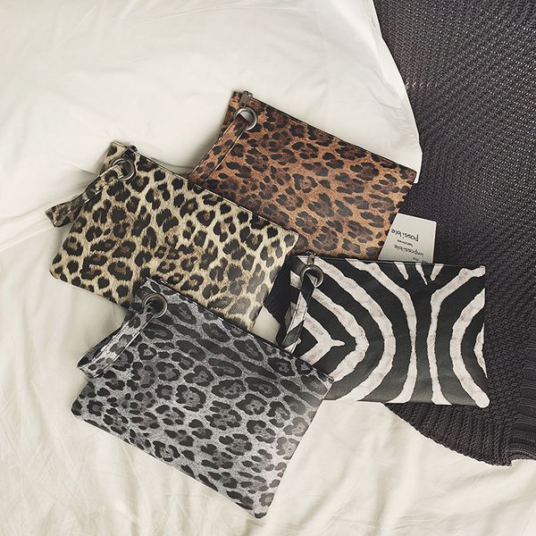 

evening bags casual for women animal print leopard clutch female fashion design leather wallet messenger bag ladies elegant handbag 230720