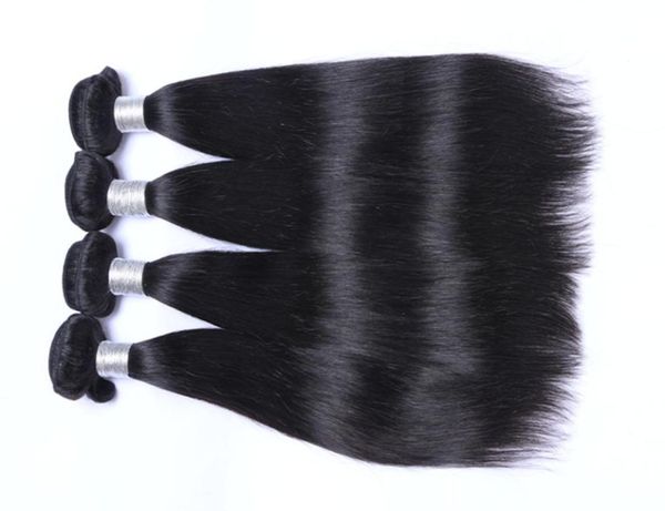 

9a virgin human hair brazilian malaysian peruvian indian hair extensions 34 pieces lot brazilian straight hair double weft natura9307634, Black