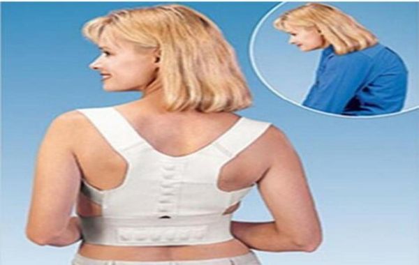 

1 pc magnetic braces back shoulder corrector support brace belt men women care health adjustable posture band kg6584463084, Black;blue
