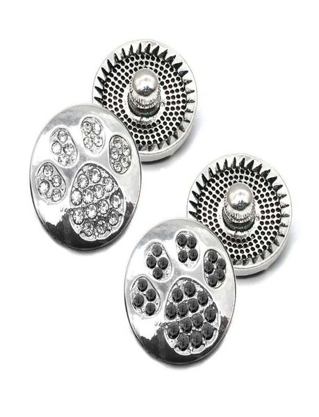 

dog w241 18mm 20mm rhinestone metal button for snap button bracelet necklace jewelry for women silver jewelry5425064