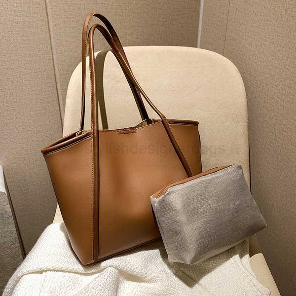 

totes ladys shopper shopping handbag pu leather tote bags for women single shoulder bag design simple fashion woman bag solid colorstylishde