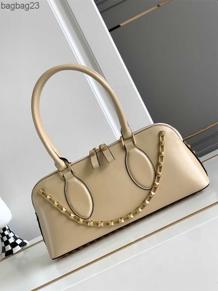 

leather show valentiino with straps bag style genuine lady underarm boston purse 100 designer bags rivet chain strap crossbody small square