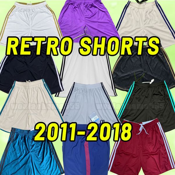 

retro real madrids soccer shorts football pants ramos seedorf carlos ronaldo zidane beckham raul kaka 2011 2012 2013 2014 2015 2016 2017 11, Black;red