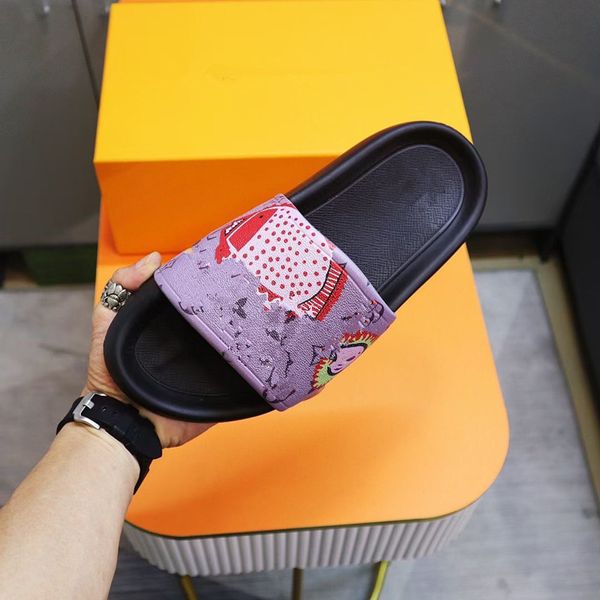 

fashion mens womens sandals waterproof slippers slide designer luxury flat high heels flip flops embroidered platform rubber sandal leather, Black
