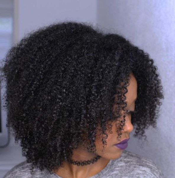 

beauty brazilian hair short afro curly wig simulation human hair short curly wigs in stock1858753, Black