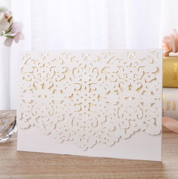 

2021 wedding invitations personlized print white laser hollow invitation cards business birthday graduation party supplies by dhl1420252, Black
