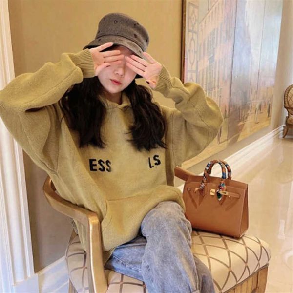 

luxury essentialhoodie designer womens es essent hoodie sweatshirts essentails hoodies for men hoody knitted knit sweaters pullover crewneck, Black