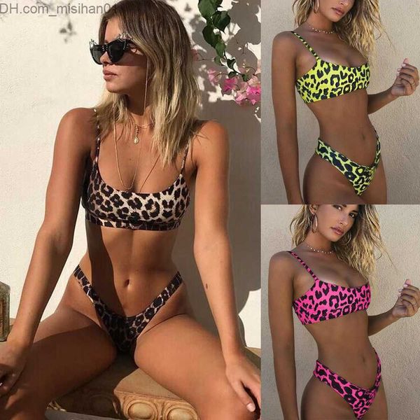 

women's swimwear 2021 women's swimsuit bikini women's swimsuit beach bikini leopard print swimsuit snakeskin push-up swimsuit, White;black