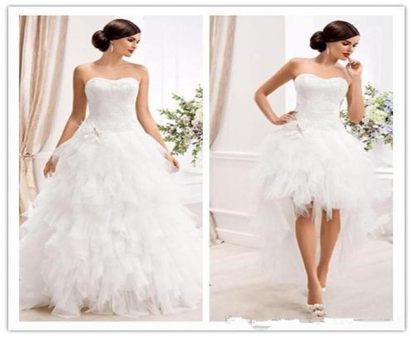 

elegant sweetheart ball gown wedding dresses with detachable skirt 2 in 1 tulle plus size tier train country garden bridal wedding3706552, White