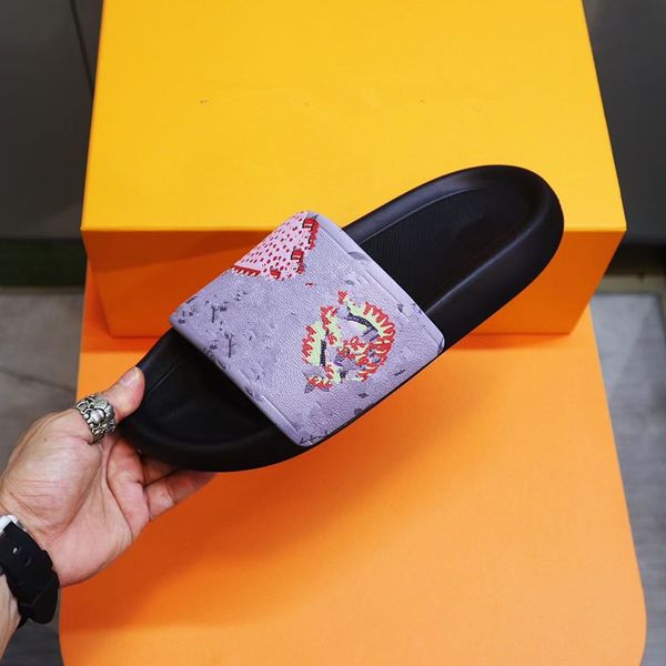 

women designer slipper slides sandal summer sandals shoes men classic brand beach slides casual 0718, Black