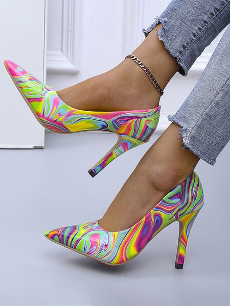 

dress shoes women's pump mixed color high heel shoes dot toe women's shoes fashion candy color wedding party shoes large size 43 2, Black