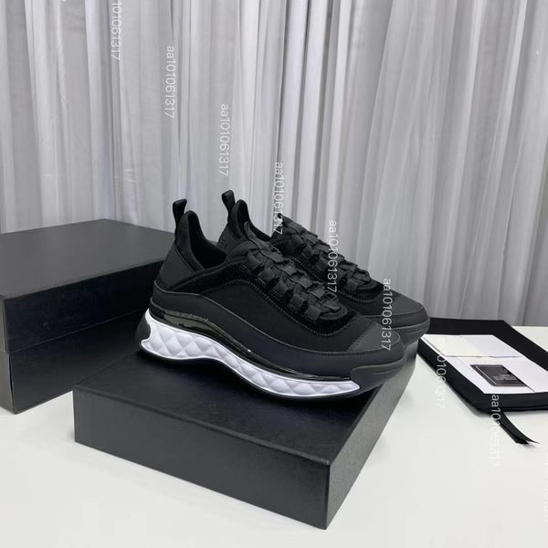 

women platform sneakers ladies brand shoes girls thick bottom sport sneakers genuine leather chunky mesh sneaker 35-46, Black