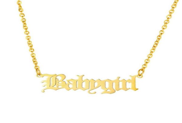 

tiny baby girl choker stainless steel chain babygirl charm necklace pendant gold filled kolye friends gift jewelry4166115, Golden;silver