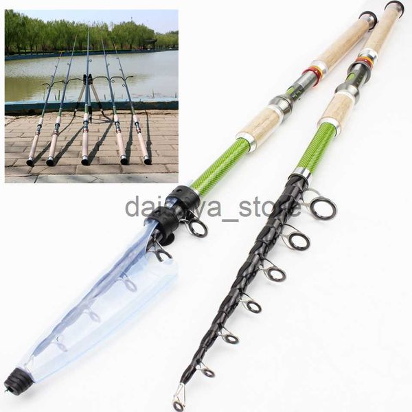 

boat fishing rods 2.1m-3.6m telescopic fishing rod carbon wooden handle spinning rod extra heavy carp fishing pole sea tackle baitcasting ro