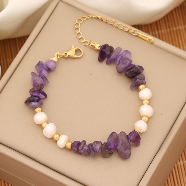 

fashion white pearl natural stone beaded bracelet jewelry for women gift, Black
