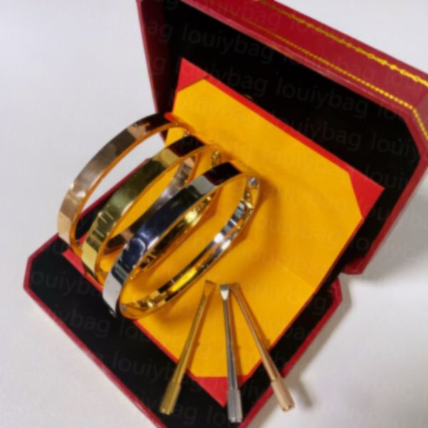 

love screw bracelet designer bangle fashion cuff luxury trendy bangle 18k gold plated titanium steel diamond for women men nail bracelets si, Black