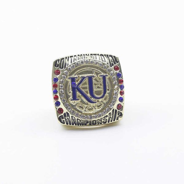 

ncaa 2020 university of kansas raven hawk basketball champion ring, Golden;silver
