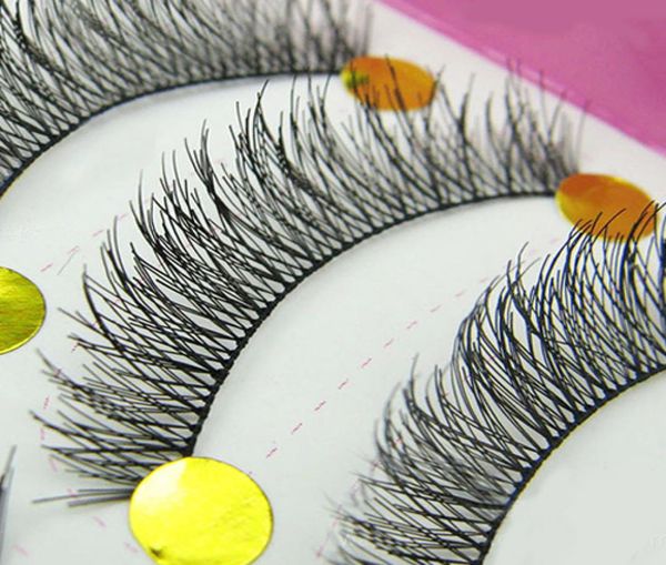 

whole popular 10 pairs black long thick makeup beauty false eyelashes extension cross eye lashes4547215
