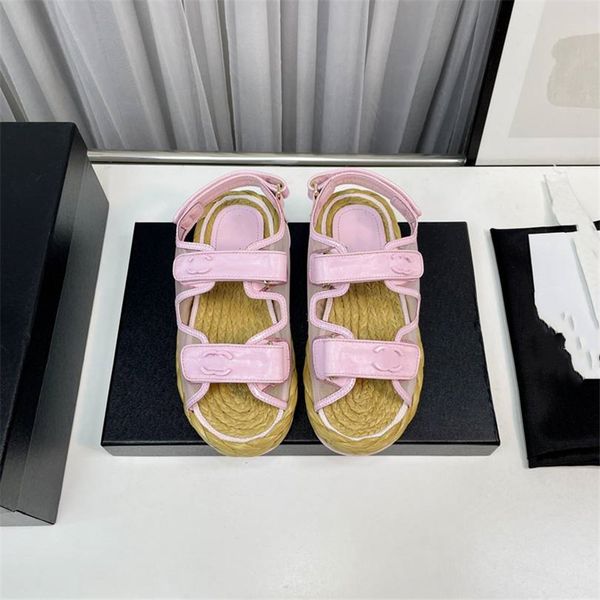 

summer popular women's sandals 2023 channel fashion luxury brand business work leisure travel letter logo women's high heels men&#, Black