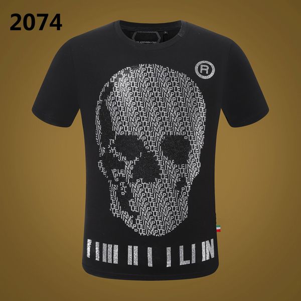 

phillip plain men designer pp skull diamond t shirt short sleeve dollar brown bear brand o-neck skulls tshirt tees p2208, White;black