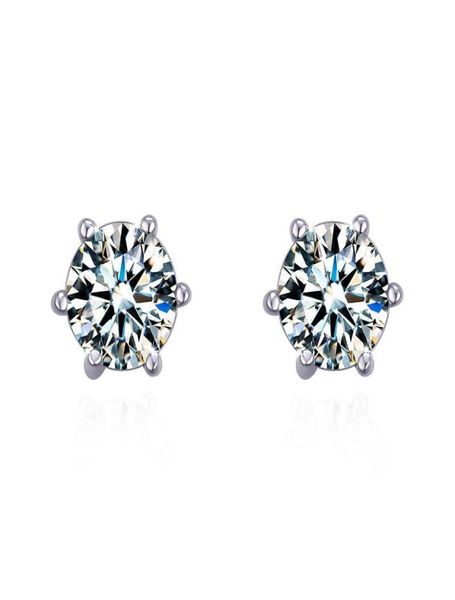 

classic stud 100 925 sterling silver created moissanite gemstone anniversary wedding earrings fine jewelry gift whole1781289, Golden;silver