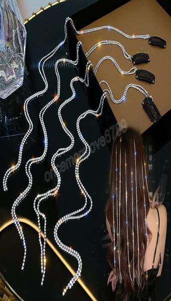 

flashing diamond chain hairpin braided headdress tassel hair clips temperament ponytail hair extensions hairband9918924, Golden;silver