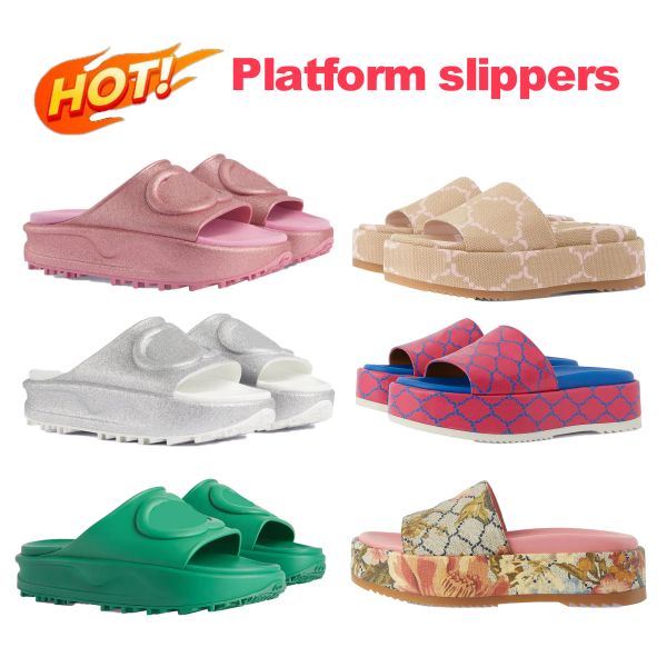 

designer slippers colorful womens platform fashion sandals canvas embroidered flat bottom slippers rubber antiskid sandals thick sole wi yzf, Black