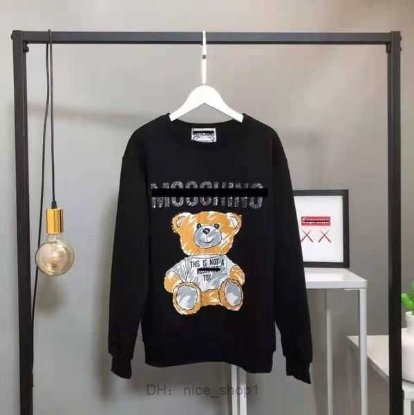 

moschino yoga hoodies perfect oversized autumn womens designers hoodys sweater sports round neck long sleeve casual loose sweatshirts 1 qb9u, Black