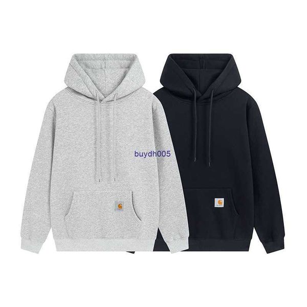 

men's and women's sweatshirts hoodies fashion brand carhart autumn and winter new style classic small label embroidered plush loos, Black