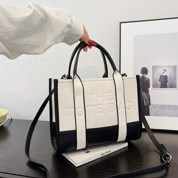 

tote bag one shoulder women's bag large capacity tote bag women's new simple indentation letter handbag