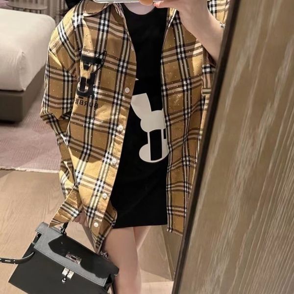 

23-fashion women's long sleeved shirt brand represent women's clothing designer shirt, street casual women's shirt, sun proof, White