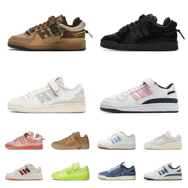 

fashion forum 84 low bad bunny sneakers white gum bright blue black orbit grey green pink true orange strap taupe oxide cinder designer wome