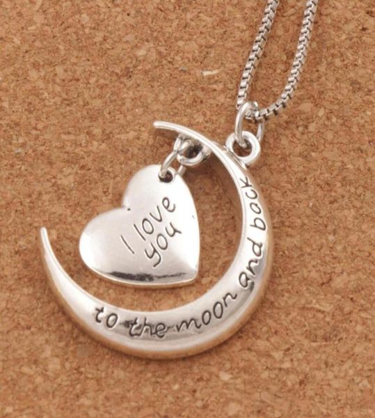 

i love you to the moon and back necklace lobster clasp pendant necklaces 24quot nl23 fashion jewelry1820147, Silver