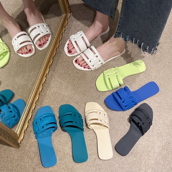 

flat bottom slippers lady designer sandals womens leisure sand beach slipper sandal outdoor summer scuffs flip flops size 36-40, Black