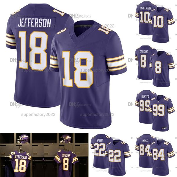 

'vikings' 2023 throwback football jerseys justin jefferson tj hockenson addison dalvin cook kirk cousins adrian peterson randy mos, Black