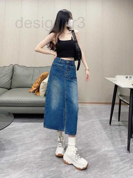 

skirts designer quality autumn and winter new design sense spicy girl versatile slim denim skirt front pocket dress 6vk6, Black