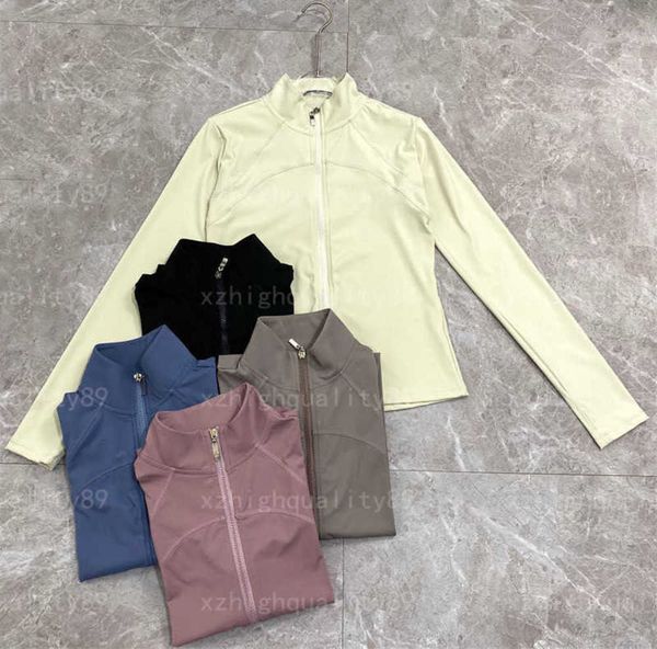 

lululemen womens jacket designer coat lady fall sportswear comfortable and breathable slim fit high neck zipper long sleeve coats women lulu, Black;brown