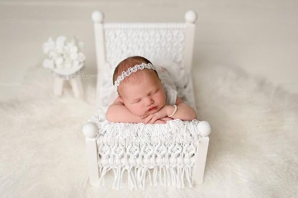 

stroller parts accessories retro mini bed baby po props cotton rope weaving baby doll toy born pography posing assisted sofa boys girls gift