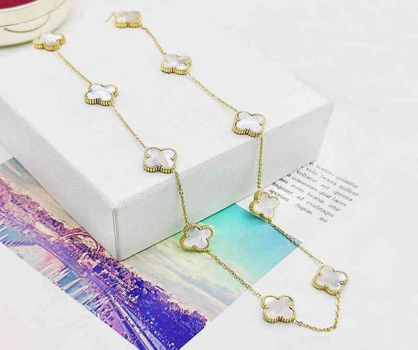 

love classic fashion 18k gold plated lucky clover stainls steel necklace jewelry digner brand four leaf clover necklace for women 4787263, Silver