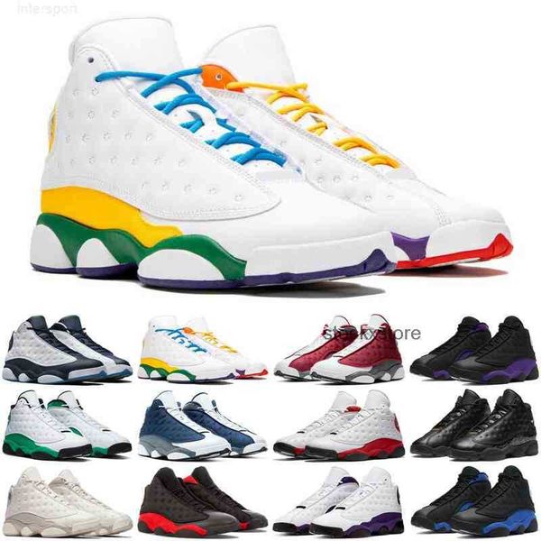 

13 13s men basketball shoes obsidian red flint court purple phantom hyper royal gold glitter men trainers sports sneakers, Black