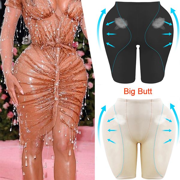 

women's shapers women butt lifter padded shapewear enhancer control panties body shaper underwear 2 sponge padded fake ass buttock hip, Black;white