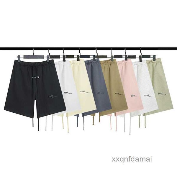 

ess shorts 2023 summer new trend simple small letters cotton fashion loose street couple sports short, White;black
