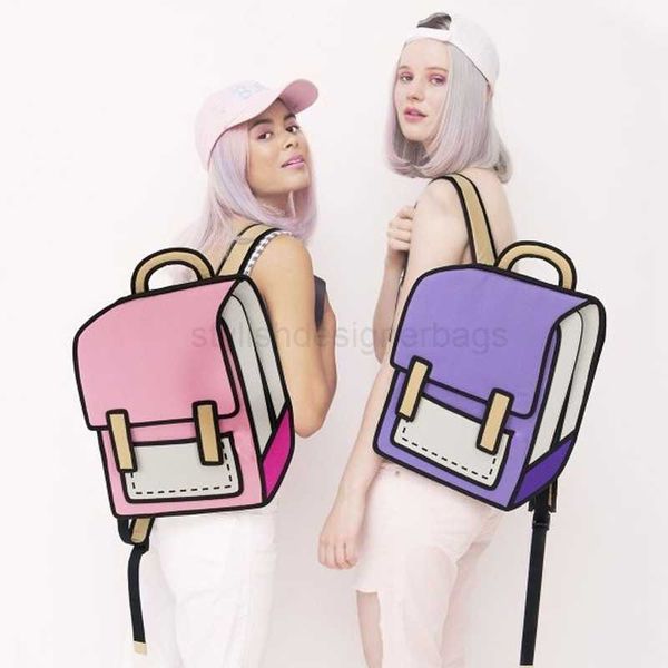 

backpack style women backpack 3d jump style 2d drawing cartoon back bag comic messenger tote fashion cute student bags knapsack bolosstylish